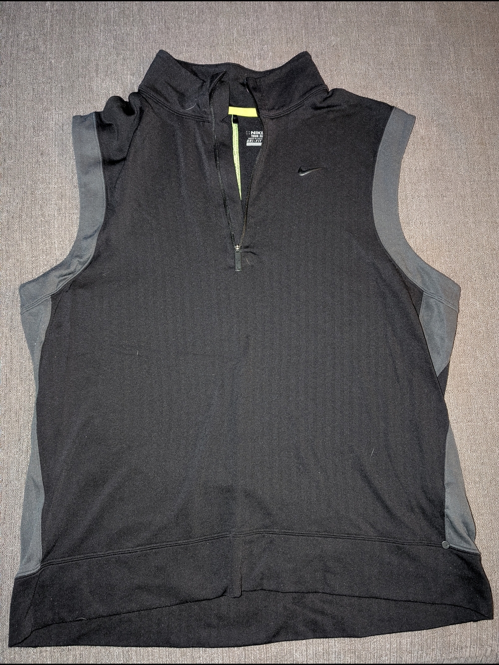 Nike Black & Gray Sleeveless Quarter-Zip Vest